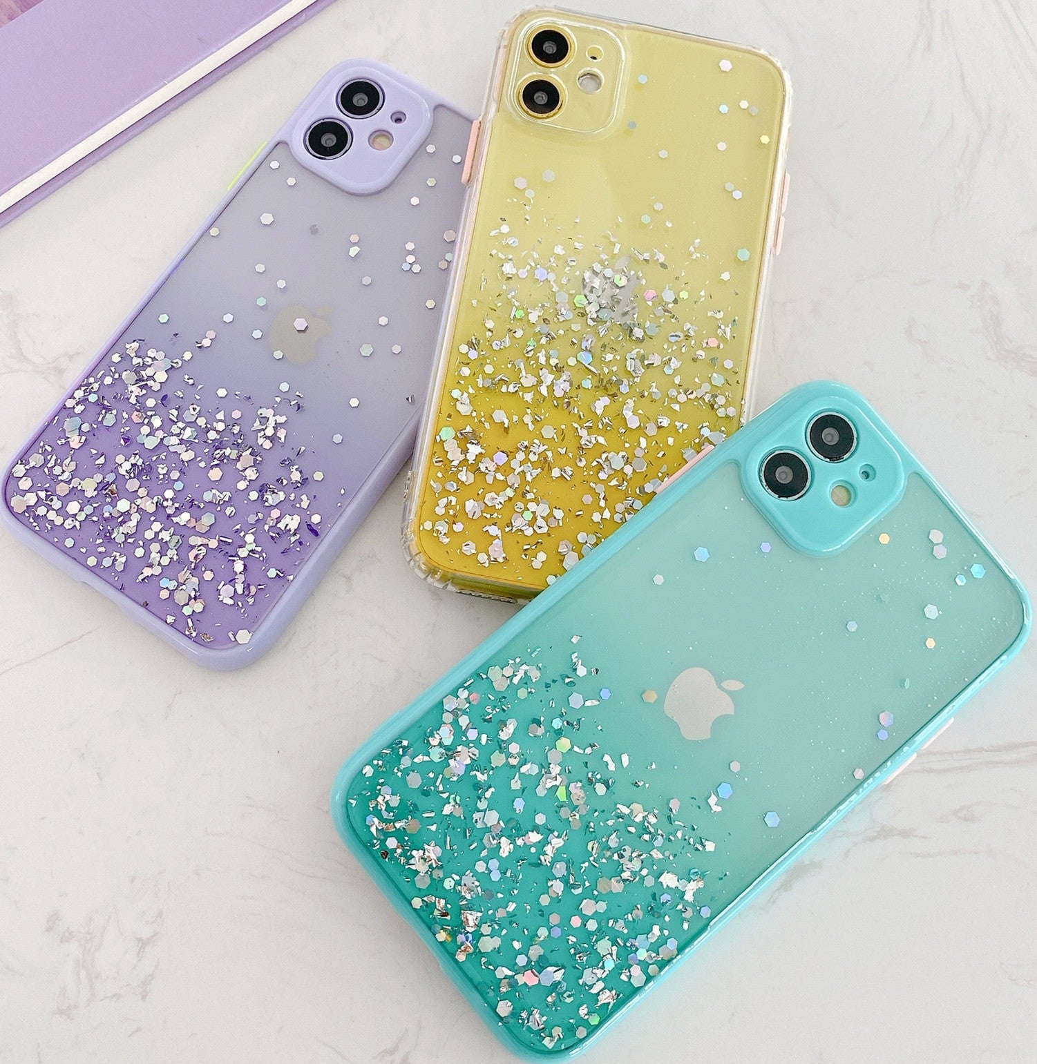 Compatible With , Epoxy Glitter 8p Gradient All-inclusive Anti-drop Cover