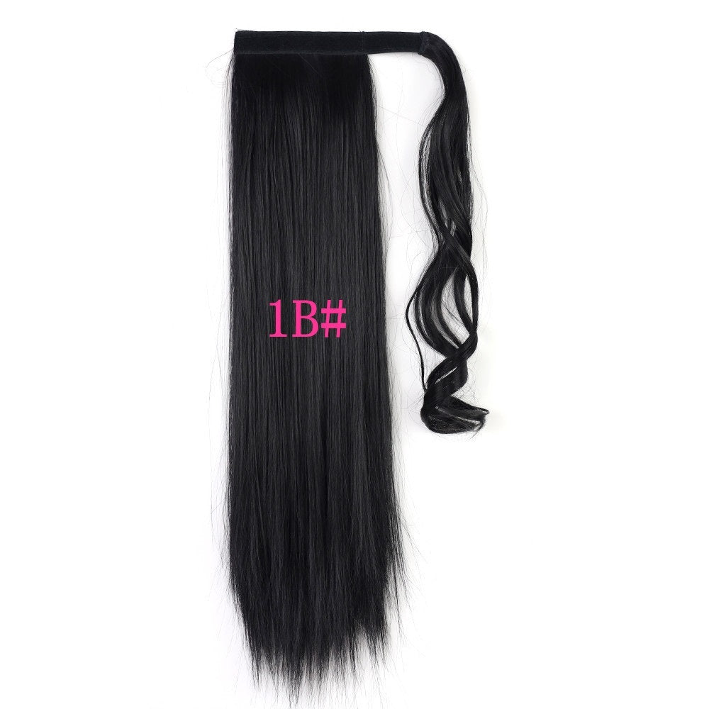 Long Straight Wrap Around Clip In Ponytail Hair Extension Heat  Tail  Hair