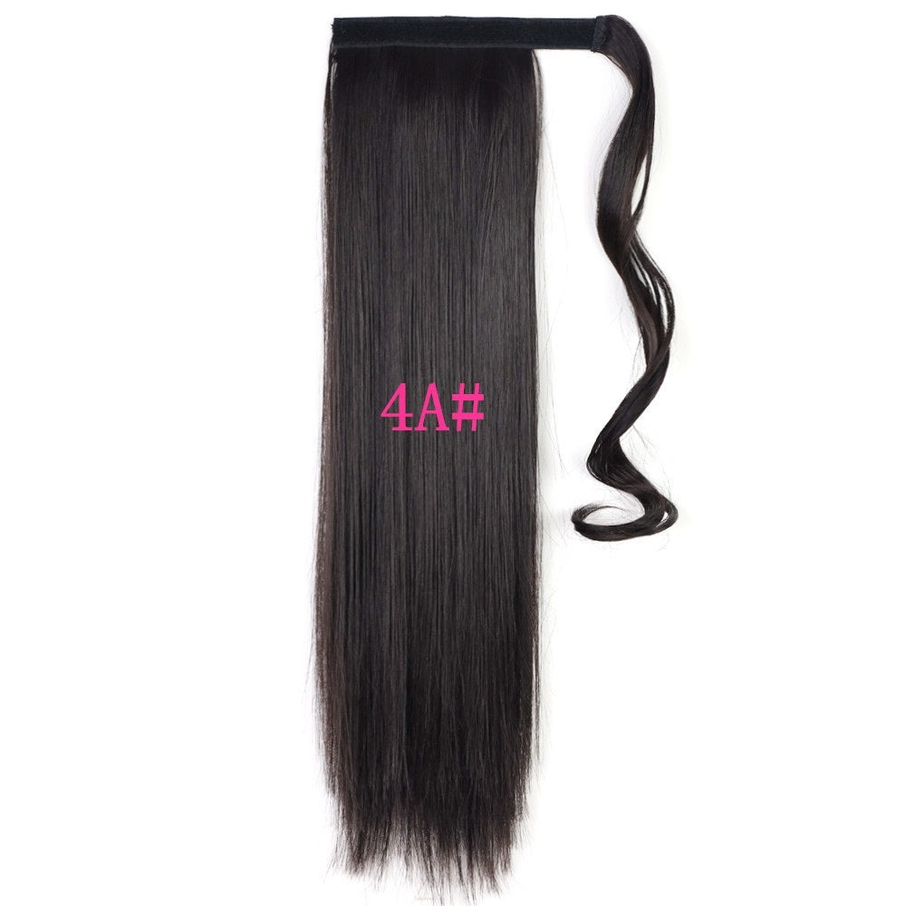 Long Straight Wrap Around Clip In Ponytail Hair Extension Heat  Tail  Hair
