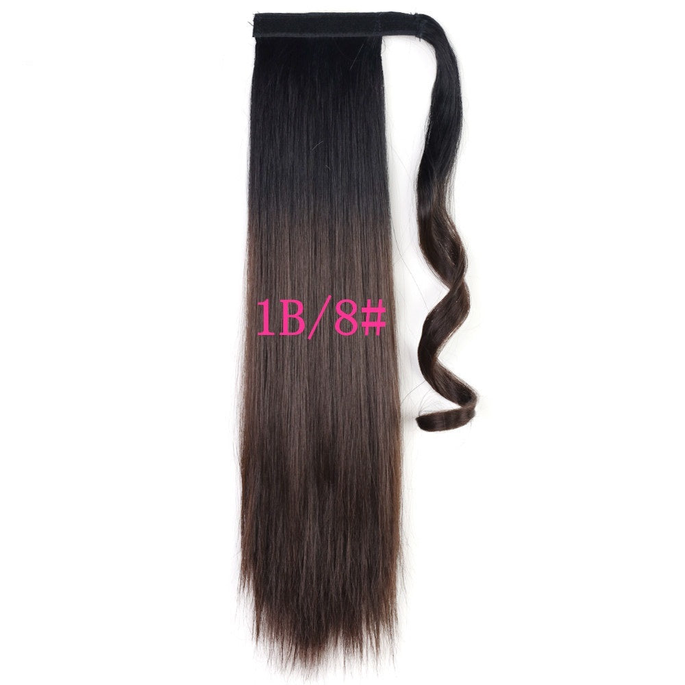 Long Straight Wrap Around Clip In Ponytail Hair Extension Heat  Tail  Hair