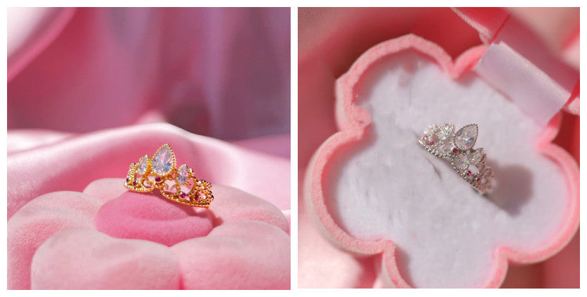 European And American Fashion Rhinestone Zircon Crown Ring