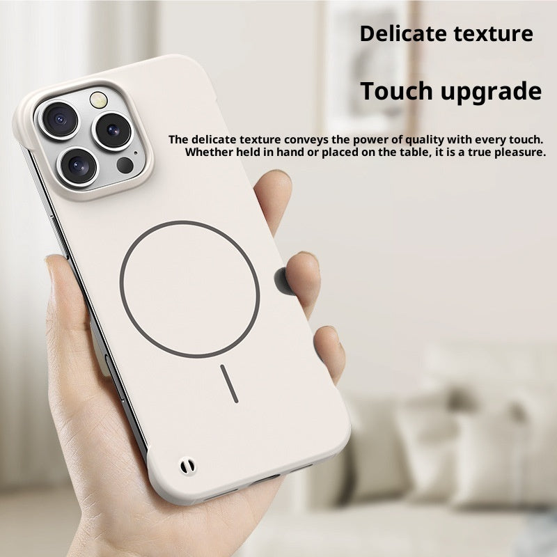 Fine Circle Magnetic Suction Suitable For 17promax Frameless Case 16 Skin Feeling Half Pack Protective Cover 14