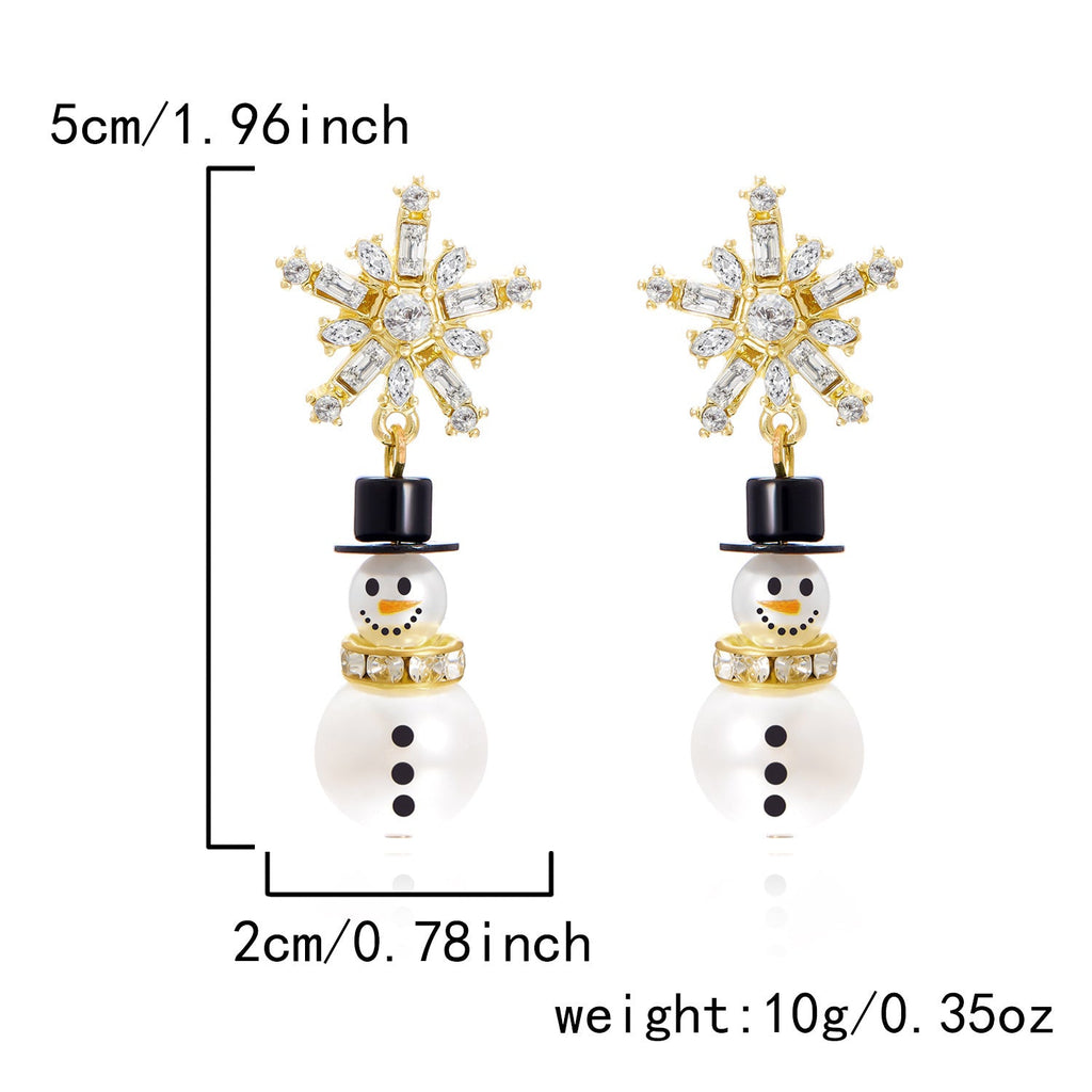 Snowman Pendant Earrings