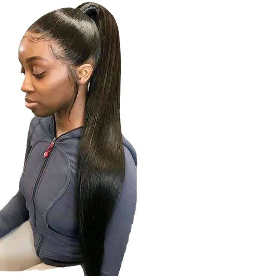 Mid-length Straight Hair Hand-woven Front Lace  Wigs