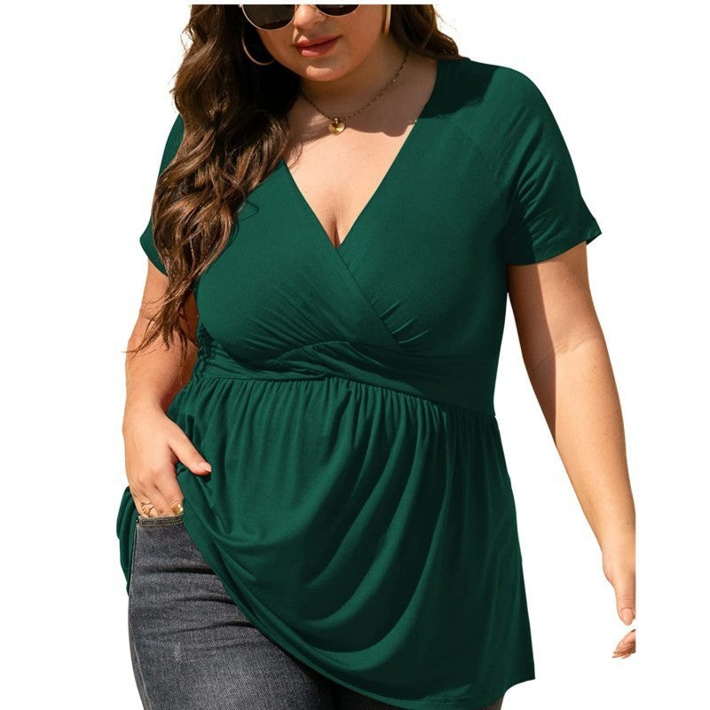 Women's Plus Size T-shirt V-neck