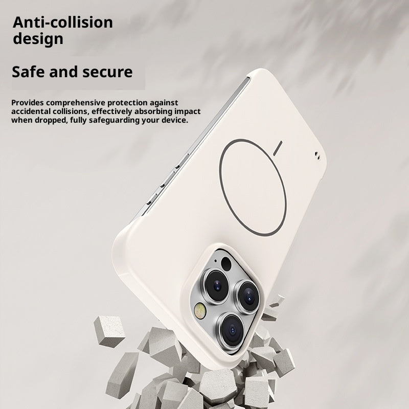 Fine Circle Magnetic Suction Suitable For 17promax Frameless Case 16 Skin Feeling Half Pack Protective Cover 14