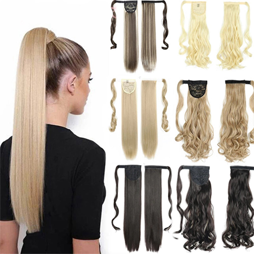 Long Straight Wrap Around Clip In Ponytail Hair Extension Heat  Tail  Hair