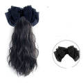 Women's Long Hair Bow High Ponytail Grip Clip