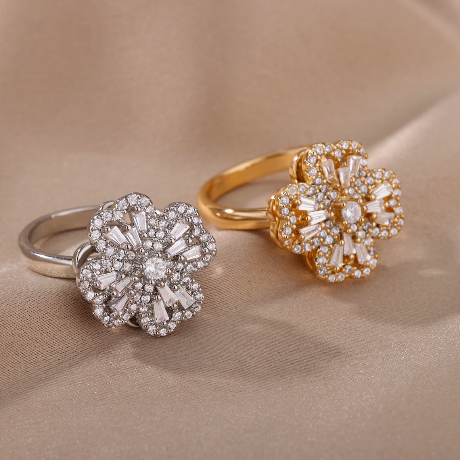 Rotatable Flower Rings