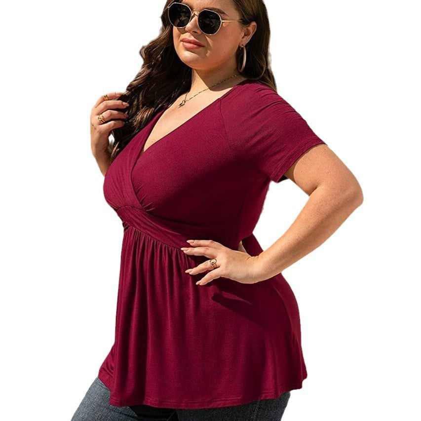 Women's Plus Size T-shirt V-neck