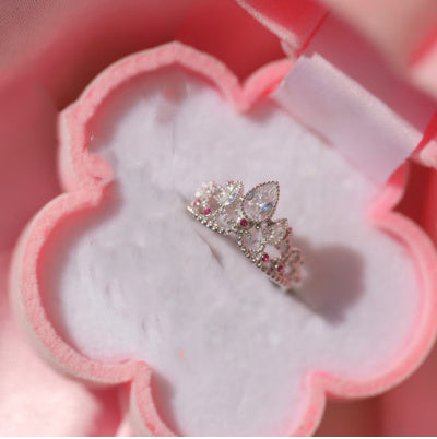 European And American Fashion Rhinestone Zircon Crown Ring