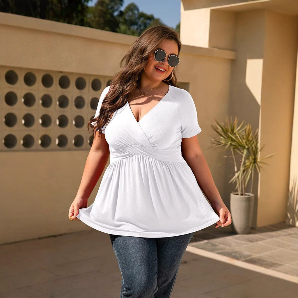 Women's Plus Size T-shirt V-neck