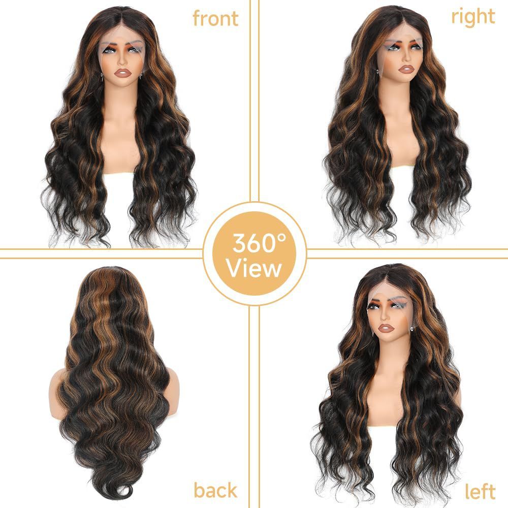 Cross-border New Wig European And American Ladies Front Lace  Wigs Brown Medium Long Curly Hair Big Wave